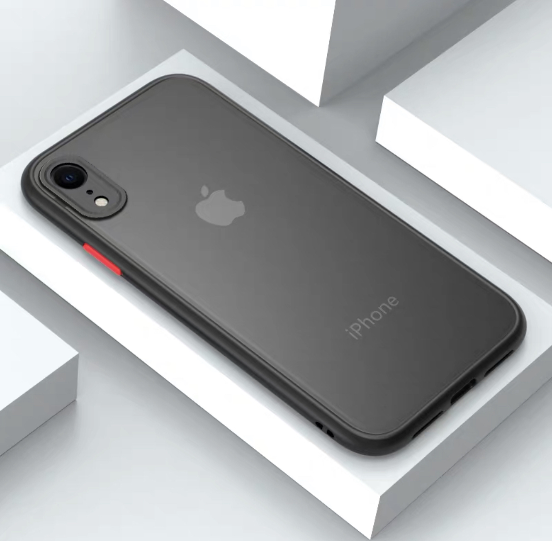 [ส่งจากไทย] เคสกันกระแทก กันรอยกล้อง Case iPhone XR เคสปุ่มสีผิวด้าน  ขอบนิ่มหลังแข็ง