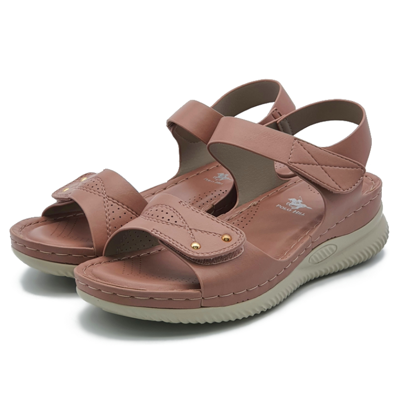 POLO HILL Ladies Hook-and-Loop Double Velcro Strap Wedge Sandals PSS-0B-211 ราคา 1,299 บาท*ส่งฟรี
