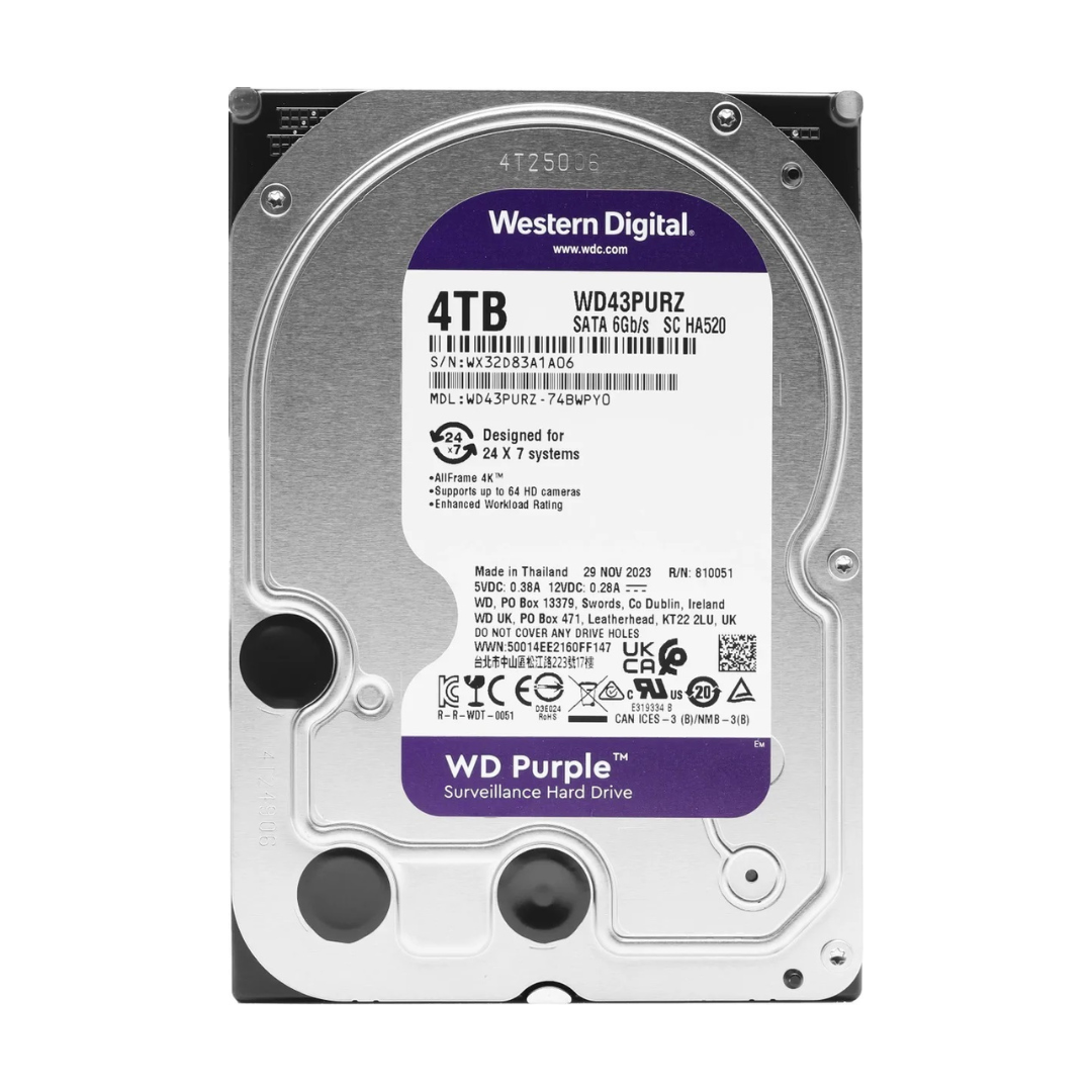 WD WD43PURZ HDD for CCTV 4TB SATA 6Gb/s By Vnix Group - กล้อง