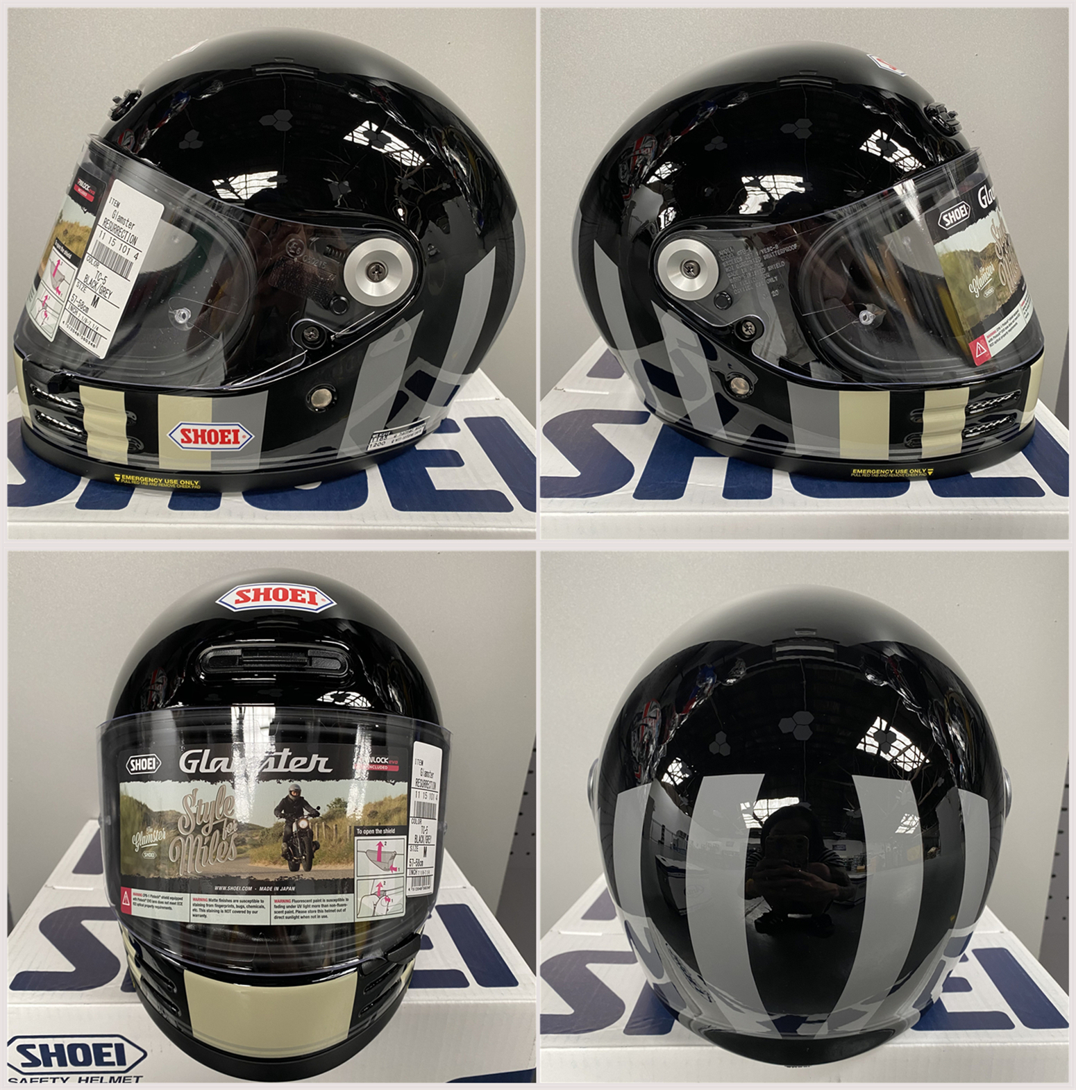 SHOEI Glamster RESURRECTION ブラック/グレー ショウエイ グラムスター リザレクション ブラック/グレー Lサイズ