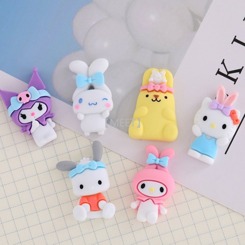 【MEET.U】1 ชิ้น/ถุง การ์ตูนซานริโอ อุปกรณ์ DIY เรซิ่น การ์ตูนน่ารัก แพคเกจวัสดุกาวครีม 3Dสามมิติสต DIYวัสดุทำมือ อุปกรณ์เสริม เคสโทรศัพท์ ตกแต่งเล็บ