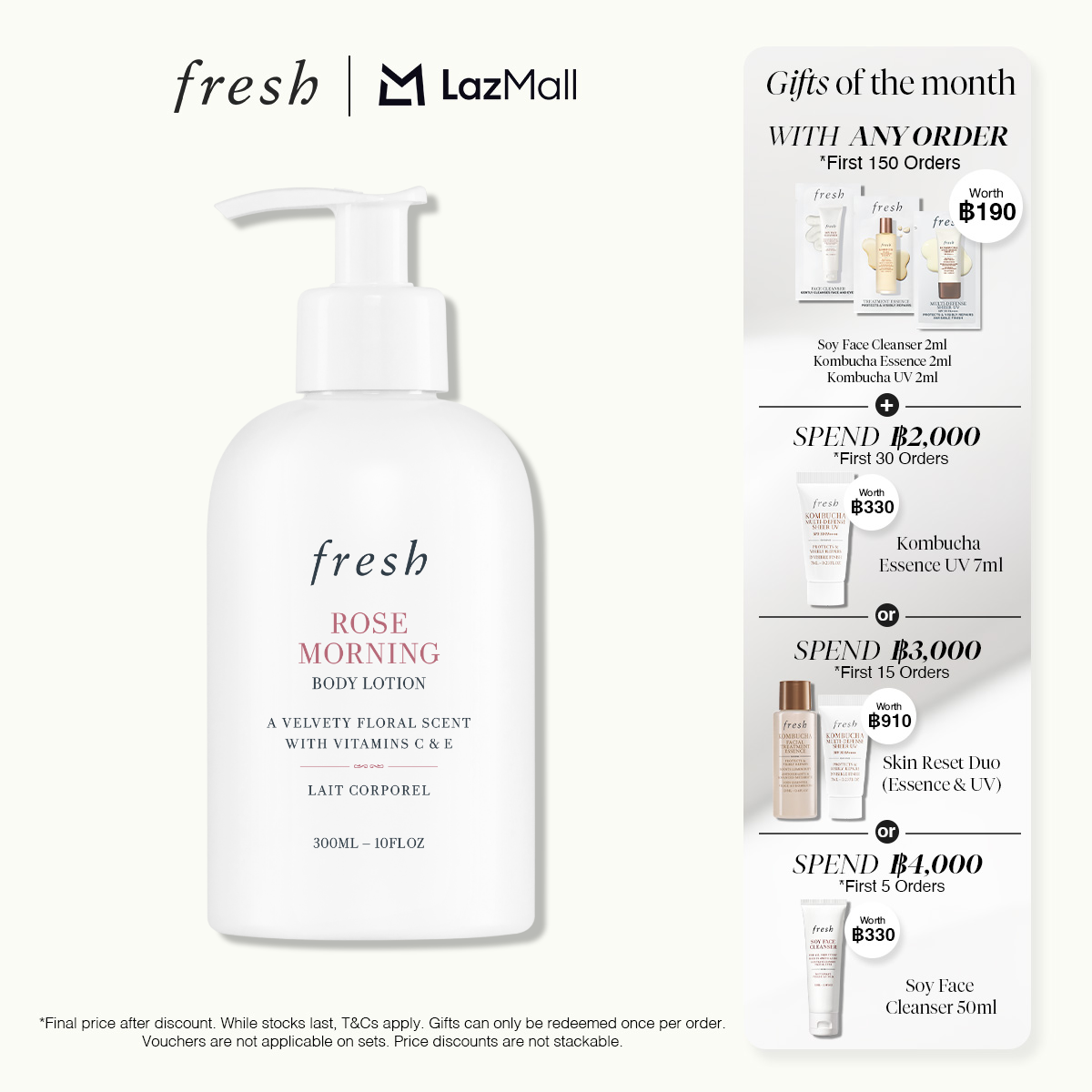 Fresh Rose Morning Body Lotion 300ml ราคา 1,380 บาท*ส่งฟรี