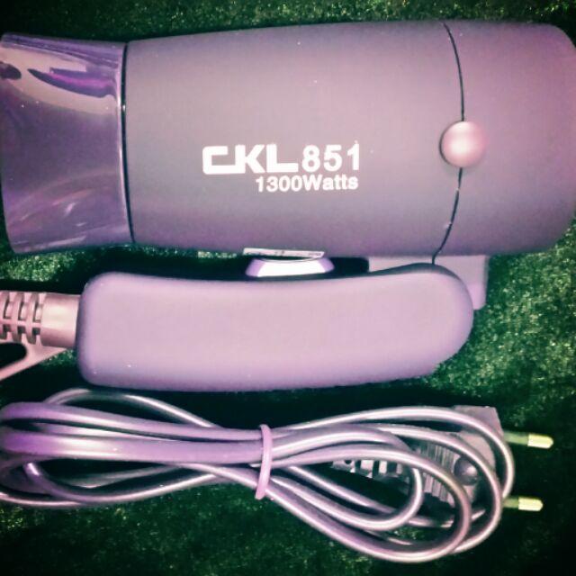 CKL mini hair dryer ไดร์พกพา 1300 วัตต์ สีม่วง รุ่น 851 CKL mini hair dryer ไดร์พกพา 1300 วัตต์ สีม่วง รุ่น 851