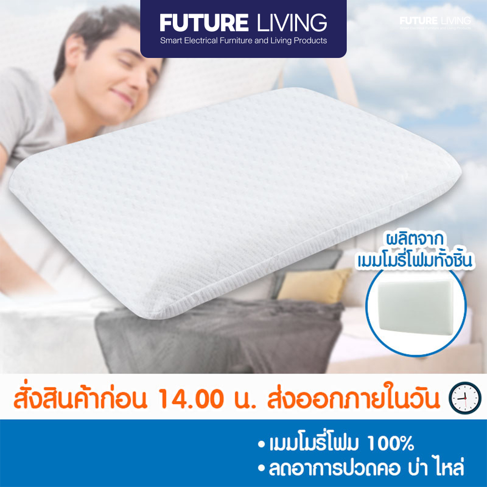 หมอน หมอนหนุน หมอนนอน หมอนเมมโมรี่โฟม หมอนลดอาการกรน หมอนสุขภาพ แก้ปวดคอ [Memory Foam Pillow For Healthy Sleep] ราคา 800 บาท*ส่งฟรี
