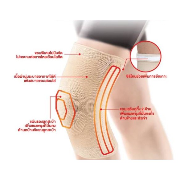 เกี่ยวกับสินค้า Tigerplast Knee ไทเกอร์พล๊าส อุปกรณ์พยุงเข่า ไซส์ L