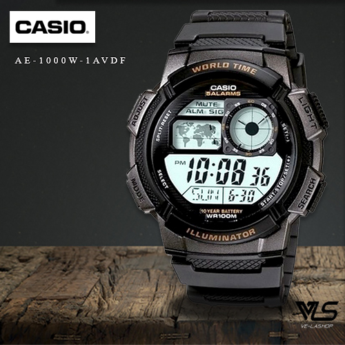 รูปภาพของ Velashop  นาฬิกาผู้ชายคาซิโอ Casio Digital ระบบดิจิตอล รุ่น AE-1000W-1AVDF, AE-1000W-1A, AE-1000W- สีดำ