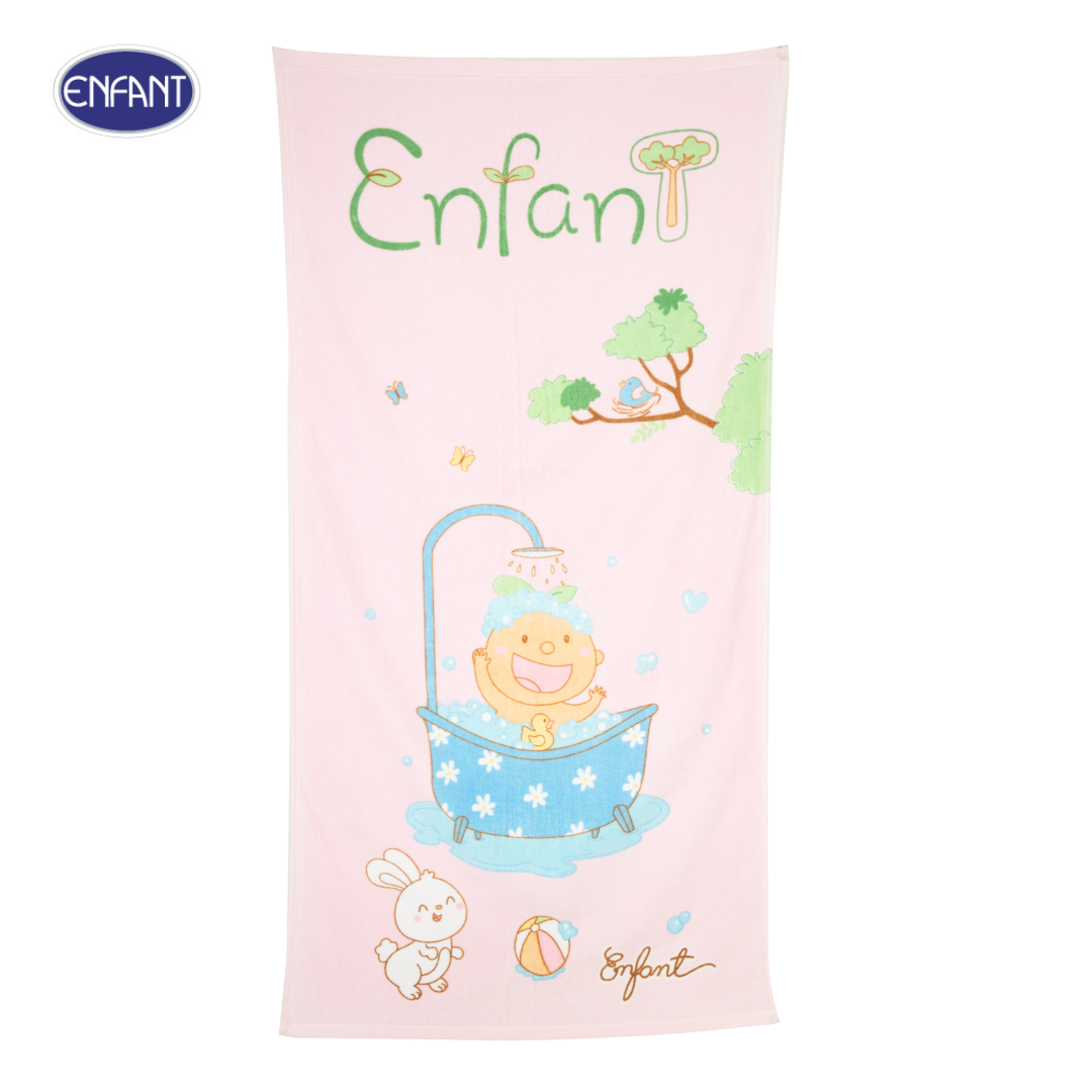 Enfant (อองฟองต์) ผ้าขนหนู ลายน้องออร์ก้า สีชมพู ราคา 160 บาท*ส่งฟรี