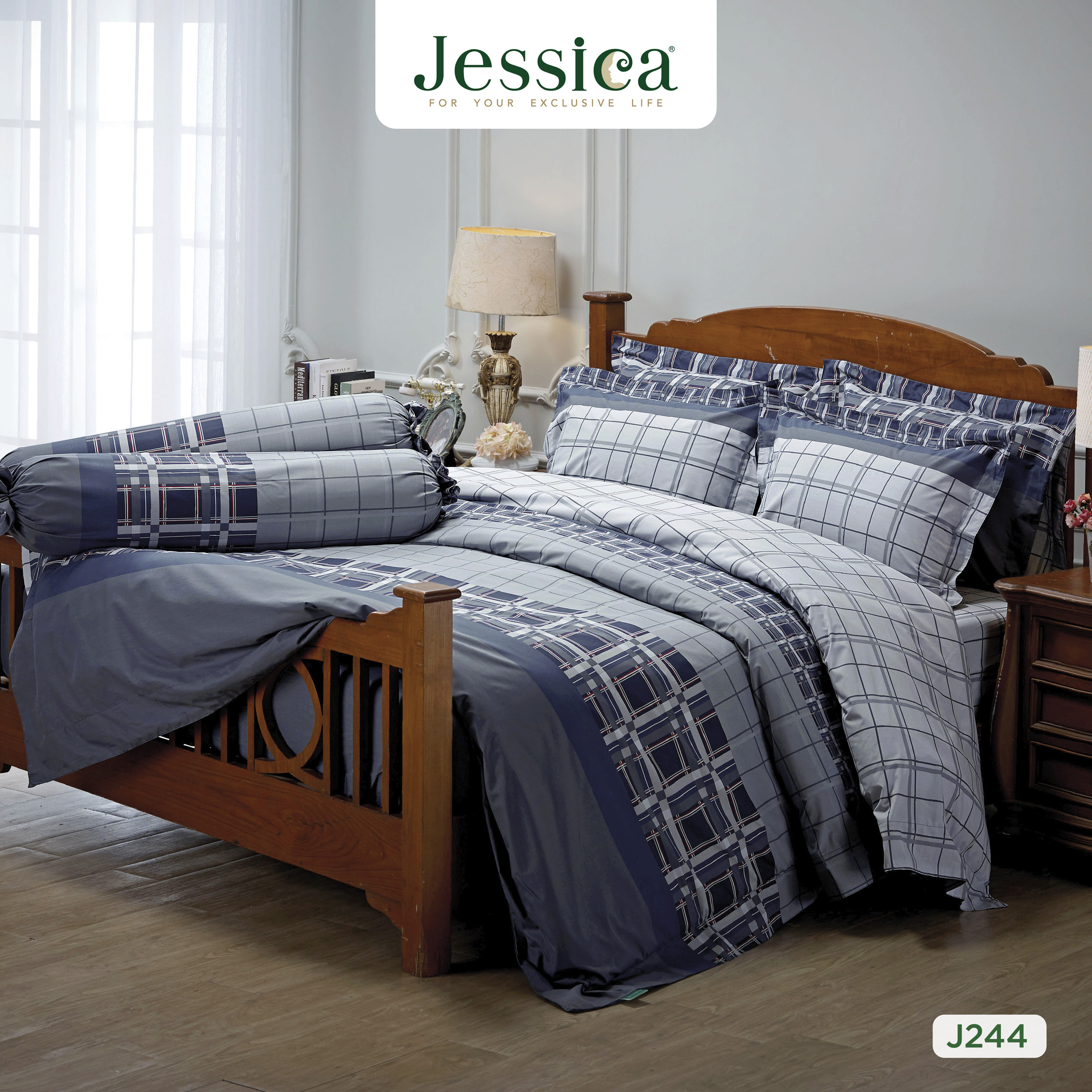 Jessica Cotton mix พิมพ์ลาย J244 ชุดเครื่องนอน ผ้าปูที่นอน ผ้าห่มนวม เจสสิก้า พิมพ์ลายได้อย่างประณีตสวยงาม ราคา 650 บาท*ส่งฟรี