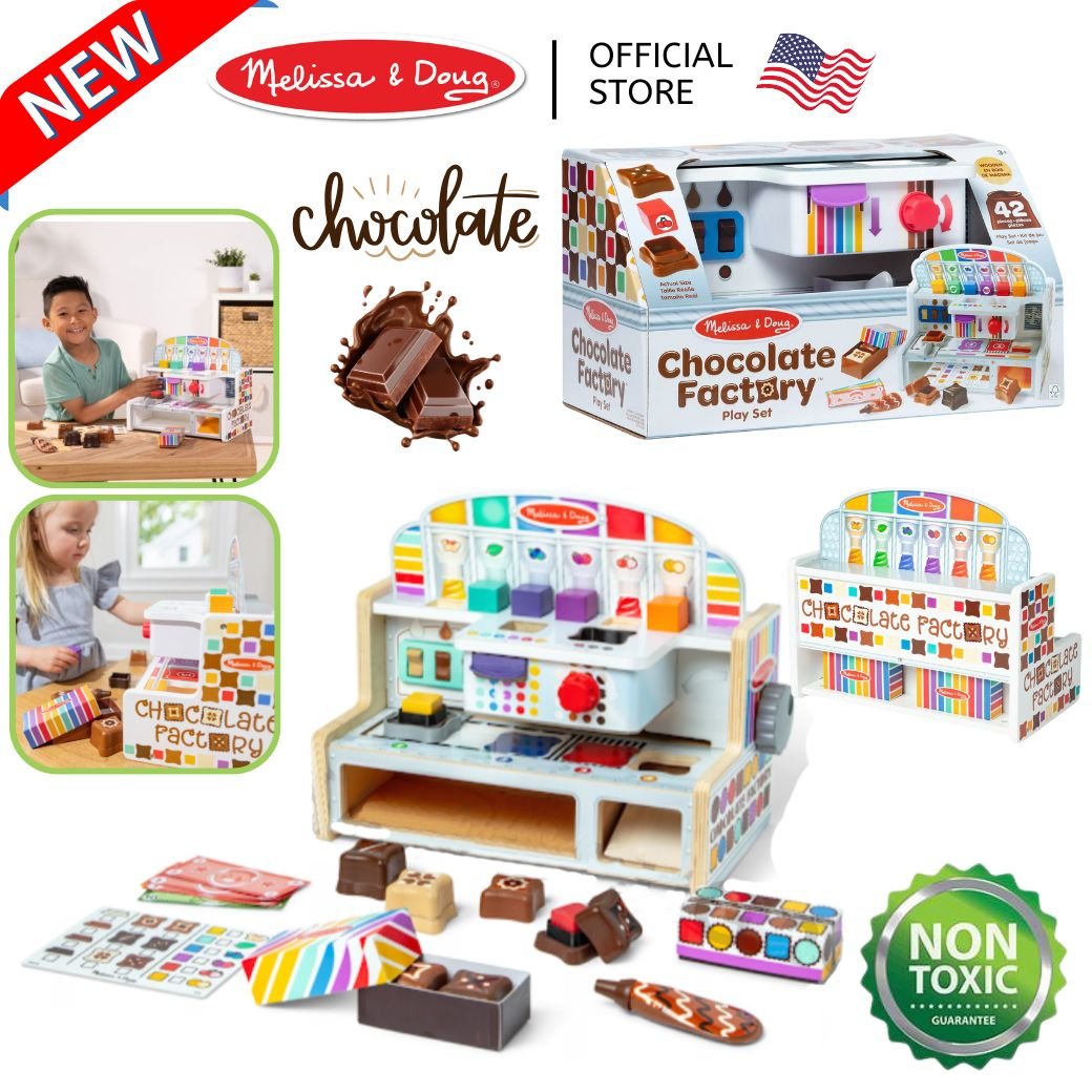 Melissa & Doug Chocolate Making Toy, Full of Fun, Food Toy, Wooden Chocolate Factory Play Set ราคา 3,195 บาท*ส่งฟรี