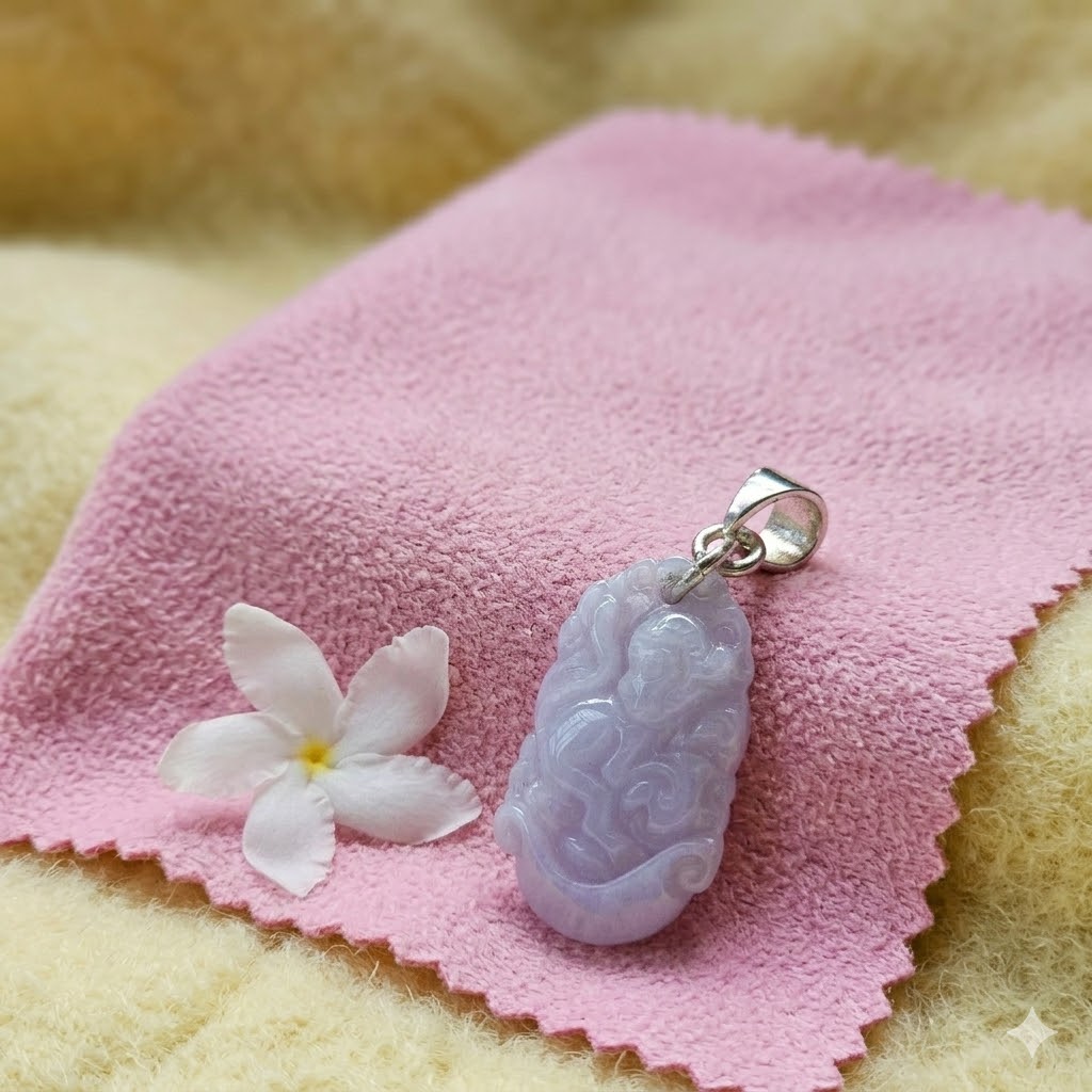 Zodiac Pendant, Symbol of the Year of the Rooster, White Jade, Clear Texture, Carved with Sharp Patterns, Silver Ring Made of 92.5% Genuine Silver, Natural Jadeite Type A, Width 1.7 Cm.