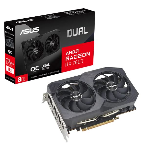 VGA (การ์ดแสดงผล) ASUS DUAL RADEON RX 7600 V2 OC EDITION 8GB GDDR6 (DUAL-RX7600-O8G-V2) ราคา 11,100 บาท*ส่งฟรี