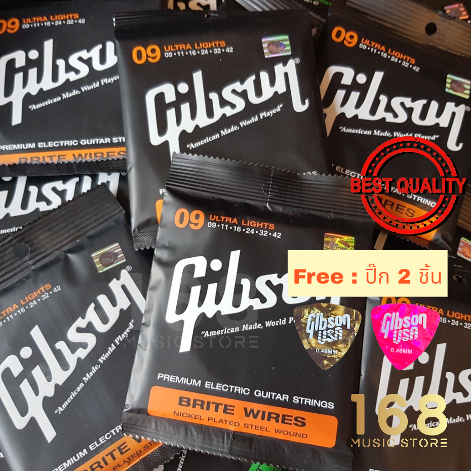 ครบชุด ?? Gibson สายกีต้าร์ไฟฟ้า กิฟสัน สาย กีต้าร์ไฟฟ้า สาย กีต้าร์ ไฟฟ้า เบอร์ 09