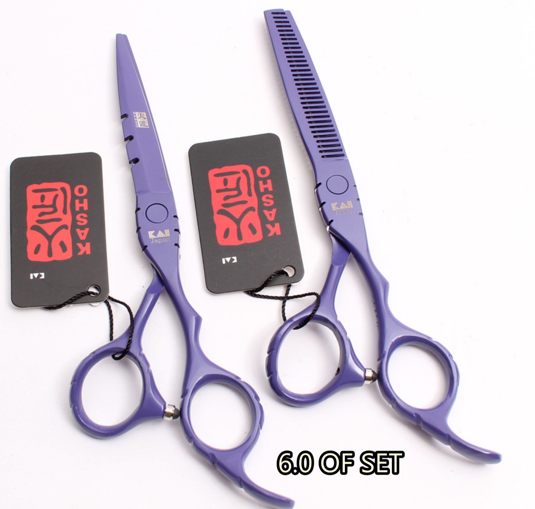 5.5/6.0kasho scissors กรรไกรตัดผมคาสโซ่ขนาด5.5/6.0 ราคา 1 คู่