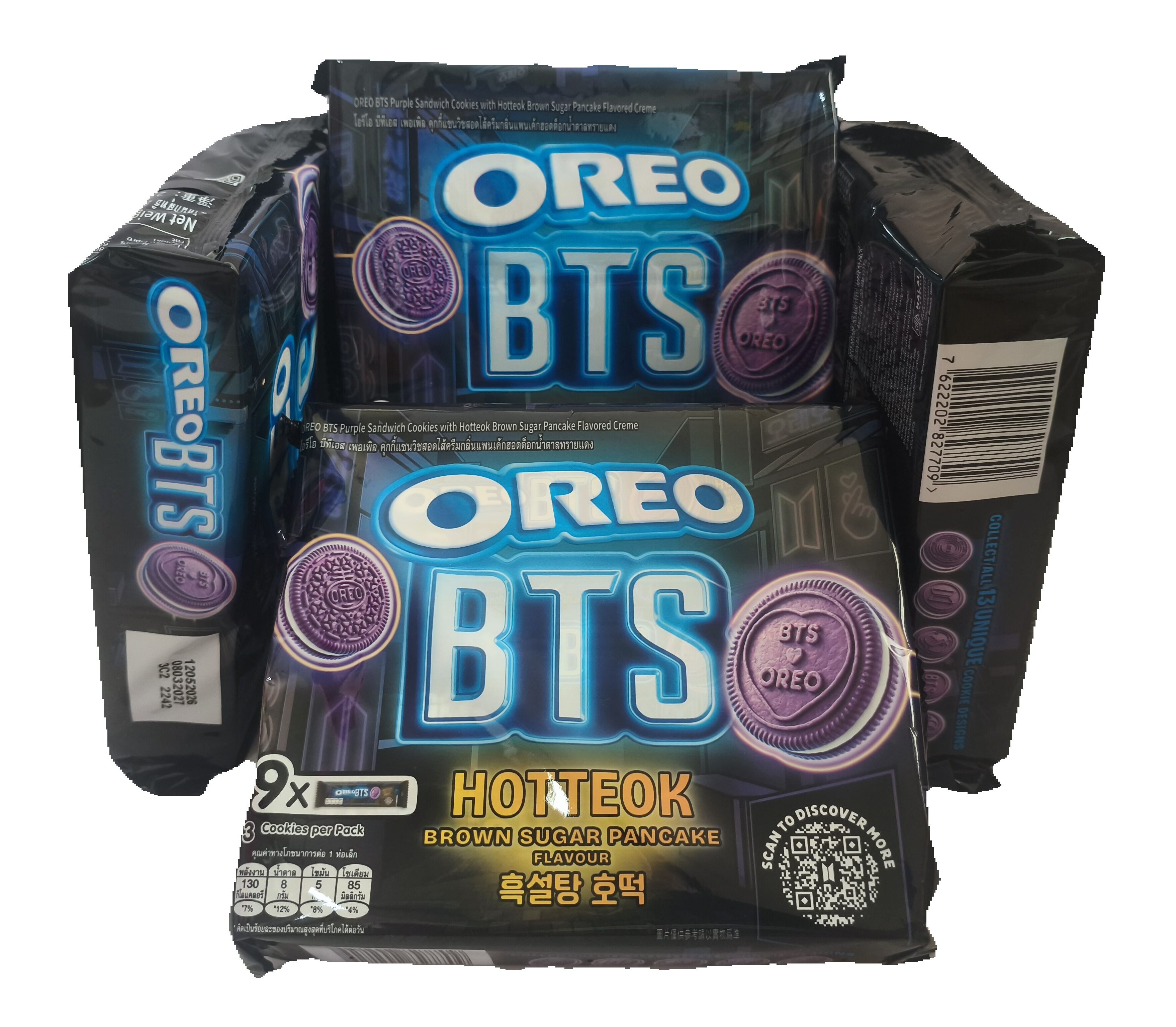 [Limited Edition] Oreo Bts Purple Brown Sugar Oreo Sandwich Cookies Filled with Hot Toffee Flavored Cream and Brown Sugar, 26.25 g * 9 ราคา 82 บาท*ส่งฟรี