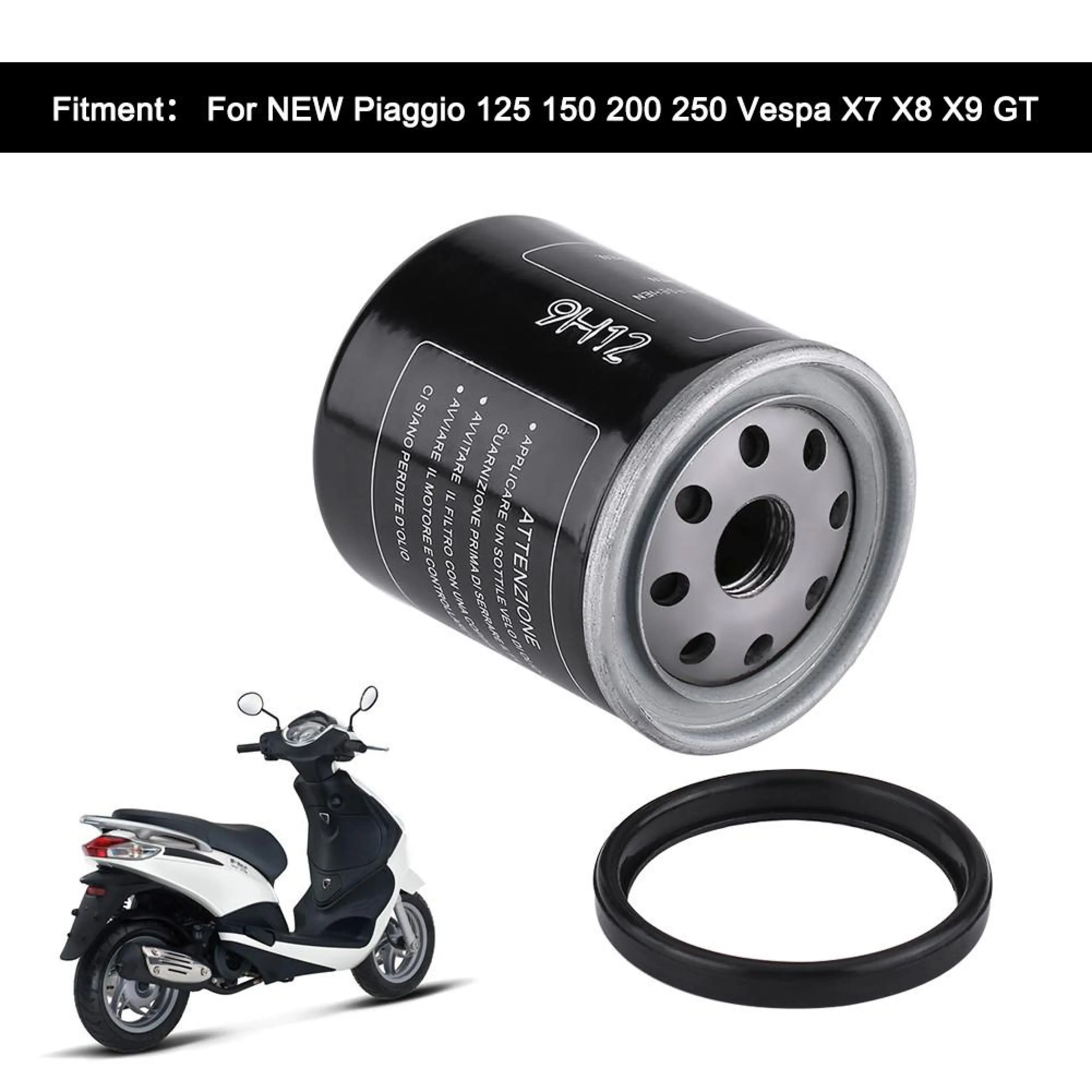 【Cheapest Price】【Stainless Steel】Motorcycle Oil Filter Oil Filter for Piaggio for Piaggio 125 150 200 250 Vespa X7 X8 X9 Gt - Intl