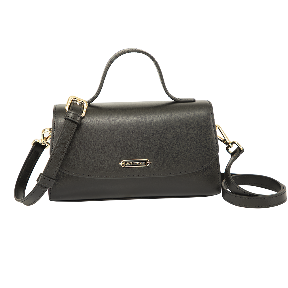 Louis Fontaine กระเป๋าถือ+สายสะพายยาว รุ่น ELINA - สีดำ ราคา 3,380 บาท*ส่งฟรี