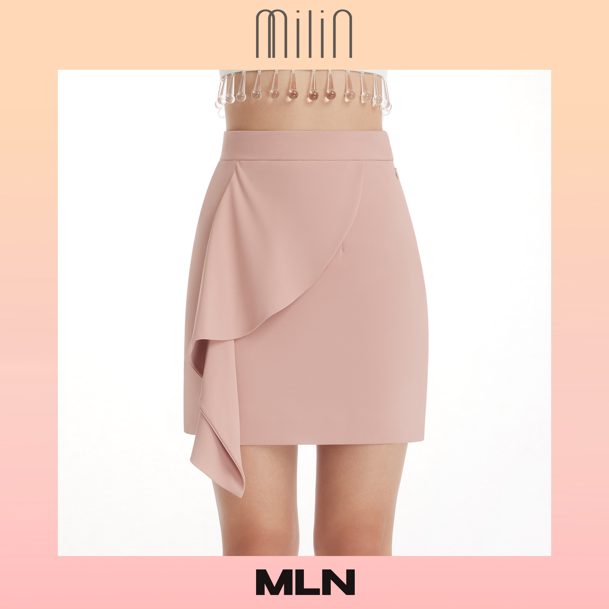[MILIN] High waist with side ruffle mini skirt กระโปรงทรงเอแต่งระบายด้านหน้า Prim Skirt / MLN ราคา 1,519 บาท*ส่งฟรี