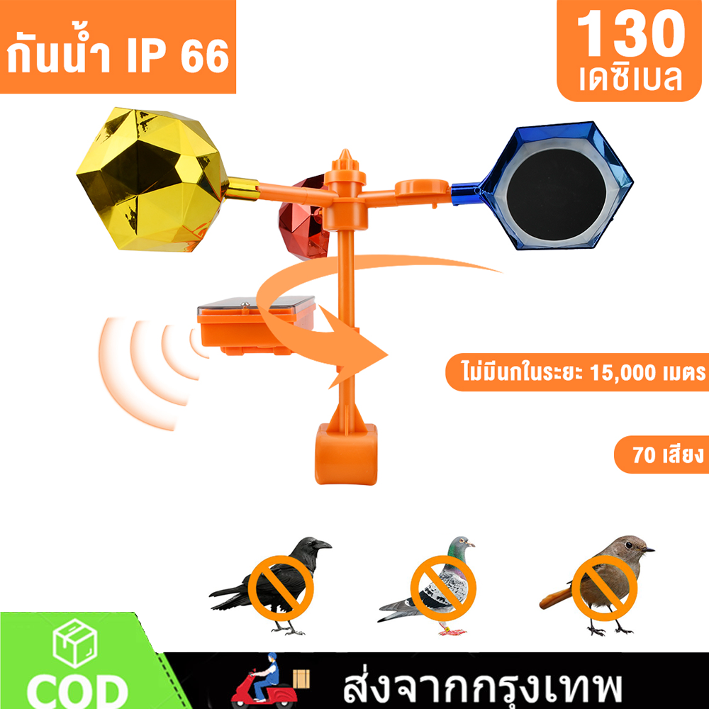 ไดรฟ์สัตว์อัลตราโซนิกพลังงานแสงอาทิตย์ ปรับระดับเสียงได้ ไล่นกได้ไกล 300 เมตร เครื่องไล่นก IP66 เครื่องไล่สัตว์ พลังงานแสงอาทิต เสียง70ชนิด ราคา 109 บาท*ส่งฟรี