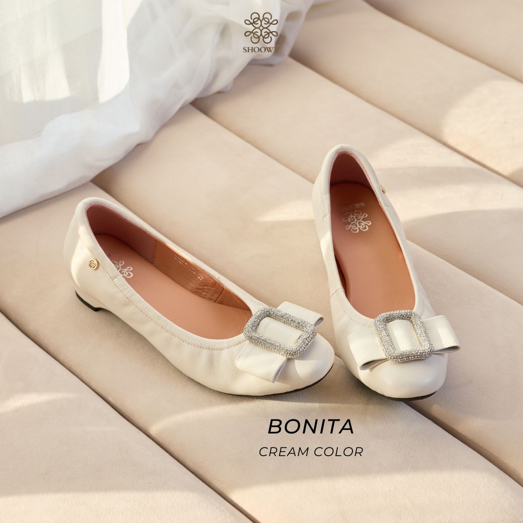 รองเท้าหนังแกะรุ่น Bonita Cream Color (สีครีม) ราคา 2,890 บาท*ส่งฟรี