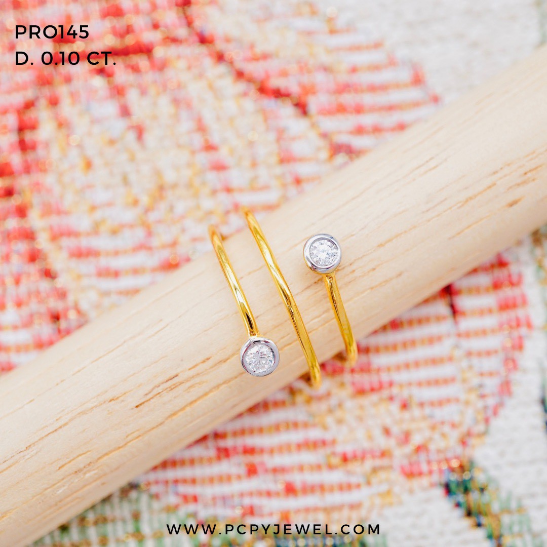 [Pcpy Jewelry] Genuine Diamond Ring 💎 Belgian Cut Diamonds, 100 Carats, 9K Pure Gold (37.5% Gold), for Sale, Comes with a Guarantee Card [9Kpro145] ราคา 15,990 บาท*ส่งฟรี