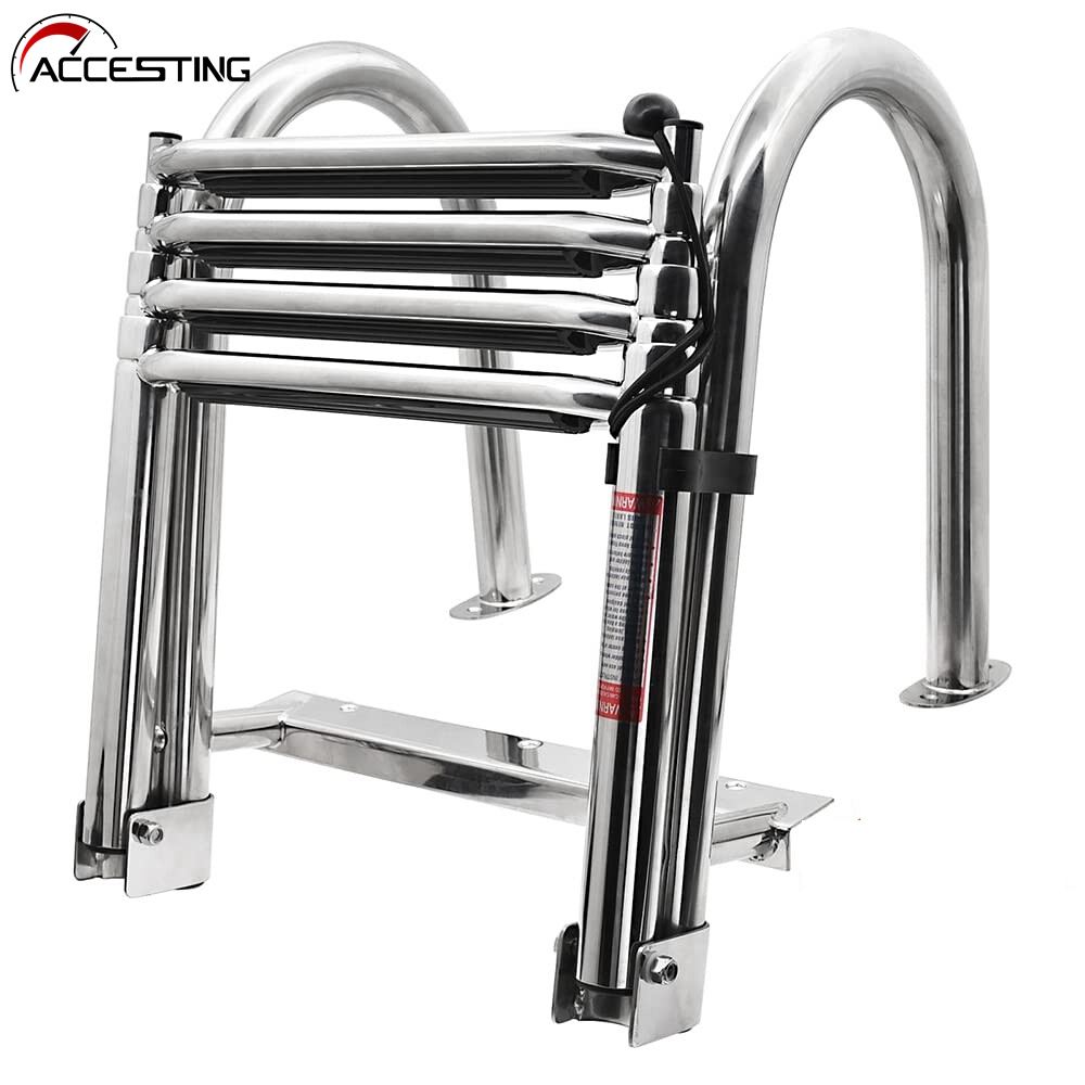 【Shipping from Thailand 】 4 step boat ladder foldable stainless steel ladder boat ladder swimming pool ladder stainless steel ladder boat ladder swimming pool boat ladder ราคา 8,908 บาท*ส่งฟรี