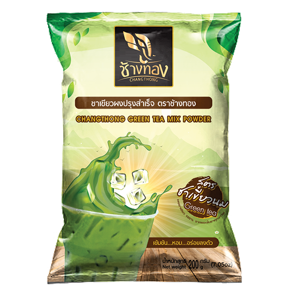 ชาเขียวผง ตราช้างทอง สูตรชาเขียวนม ราคา 63 บาท*ส่งฟรี