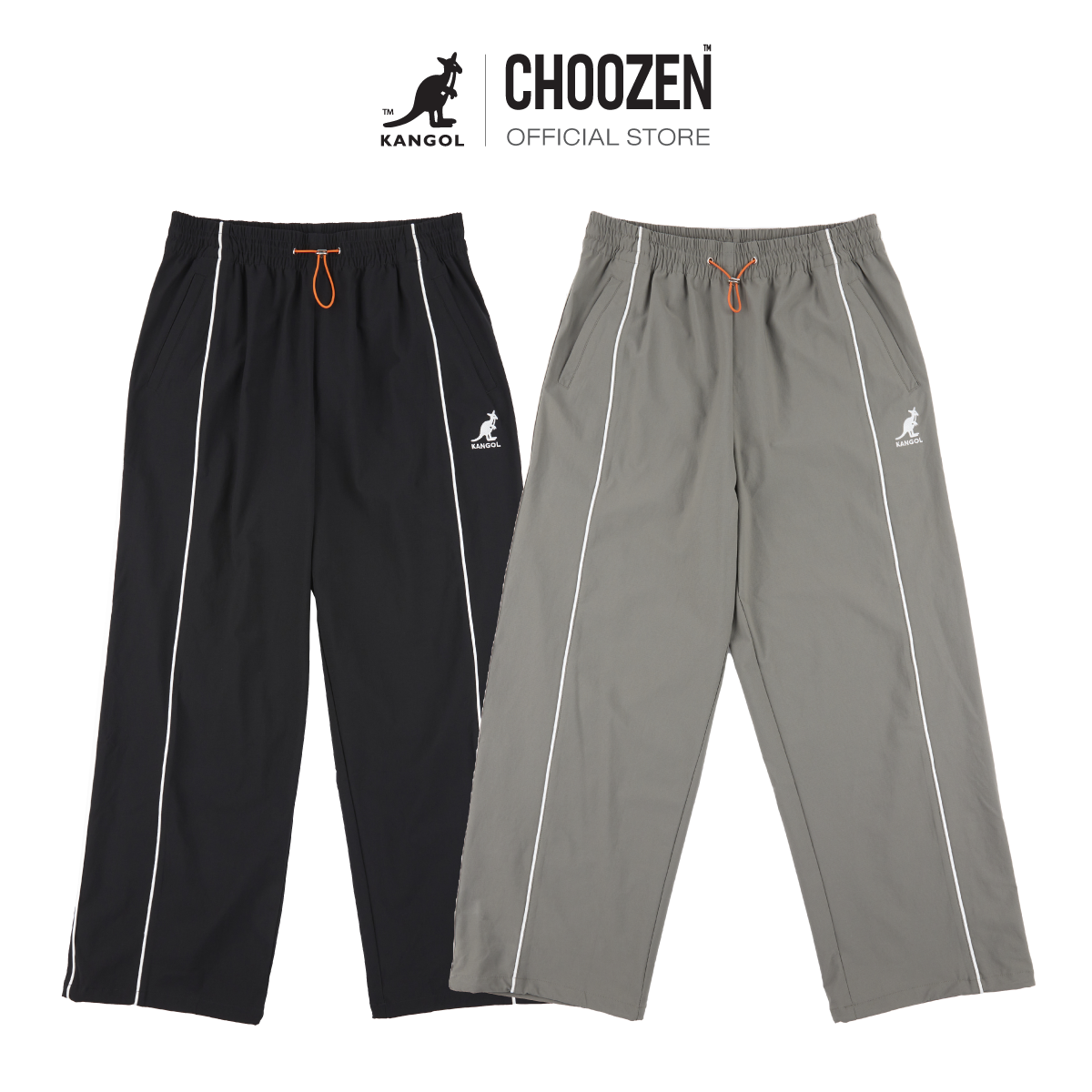 KANGOL Pants กางเกงขายาวปักลายโลโก้ KANGOL สีเทา, ดำ unisex 63551521 ราคา 1,600 บาท*ส่งฟรี