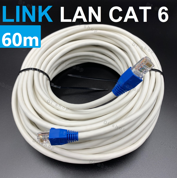 สายแลน LAN Cat6 LINK แบ่งตัดมีขนาด 10M/15M/20M/25M/30M/50M/60-100m พร้อมเข้าหัว