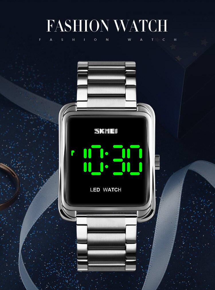 ข้อมูลเพิ่มเติมของ 【ส่งไวจากไทย】นาฬิกาข้อมือ แบรนด์ SKMEI 1505 นาฬิกาผู้ชาย นาฬิกาผู้หญิง นาฬิกาดิจิตอล สบายๆสแตนเลสไฟ LED แฟชั่น นาฬิกาข้อมือ จับเวลาได้ กันน้ำ ไม่ลอกไม่ดำ มีบริการเก็บเงินปลายทาง - shopnow1
