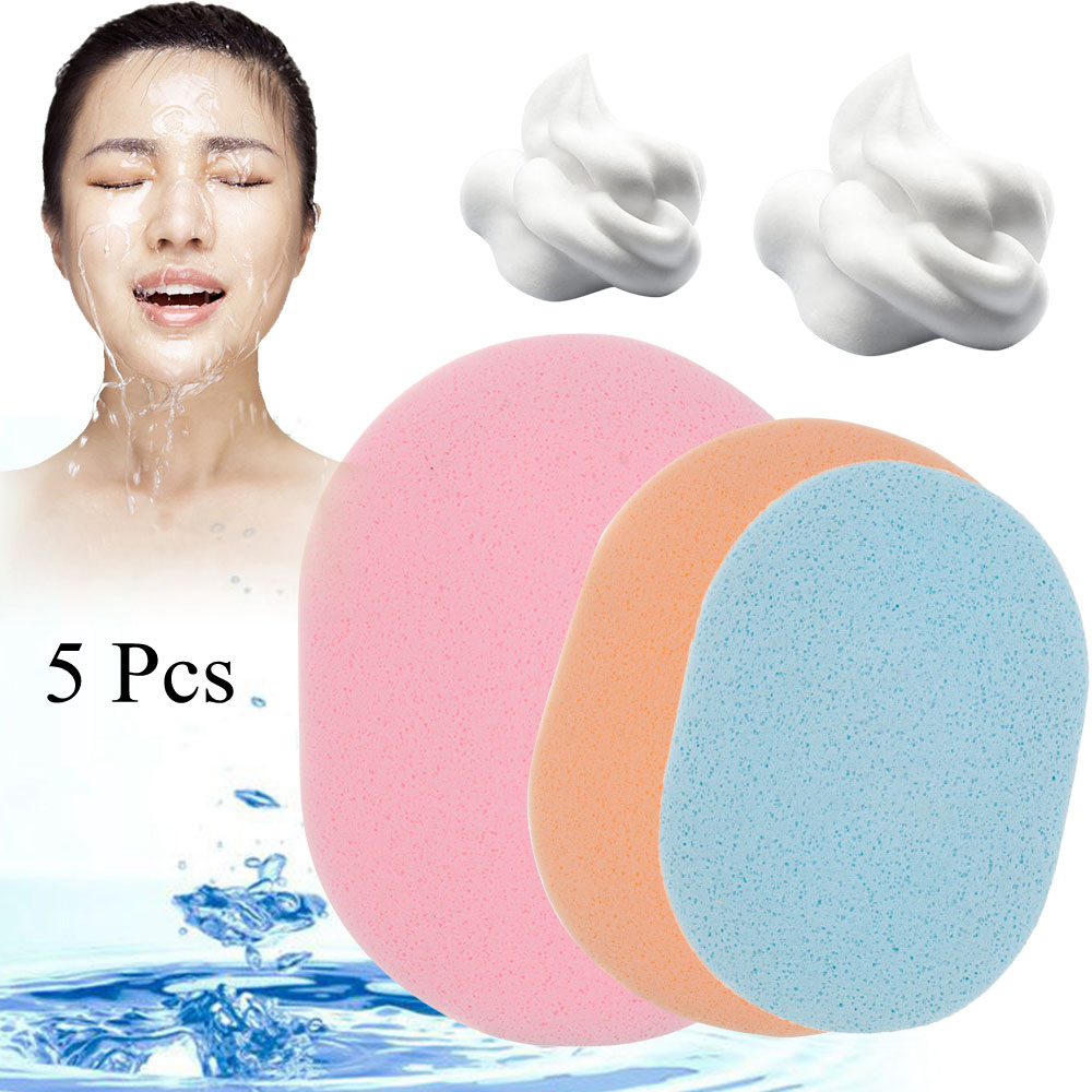 UC50A1ALX 5 Pcs Hot Sale Beauty Tool Skin Care Bathroom Supplies Scrub Puff Body Washing Sponge Cleansing Sponge Facial Cleaner