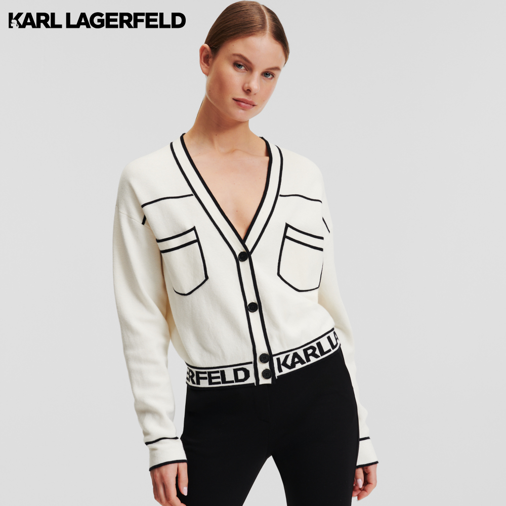 KARL LAGERFELD - CROPPED KARL LOGO CARDIGAN 231W2011 ราคา 14,500 บาท*ส่งฟรี