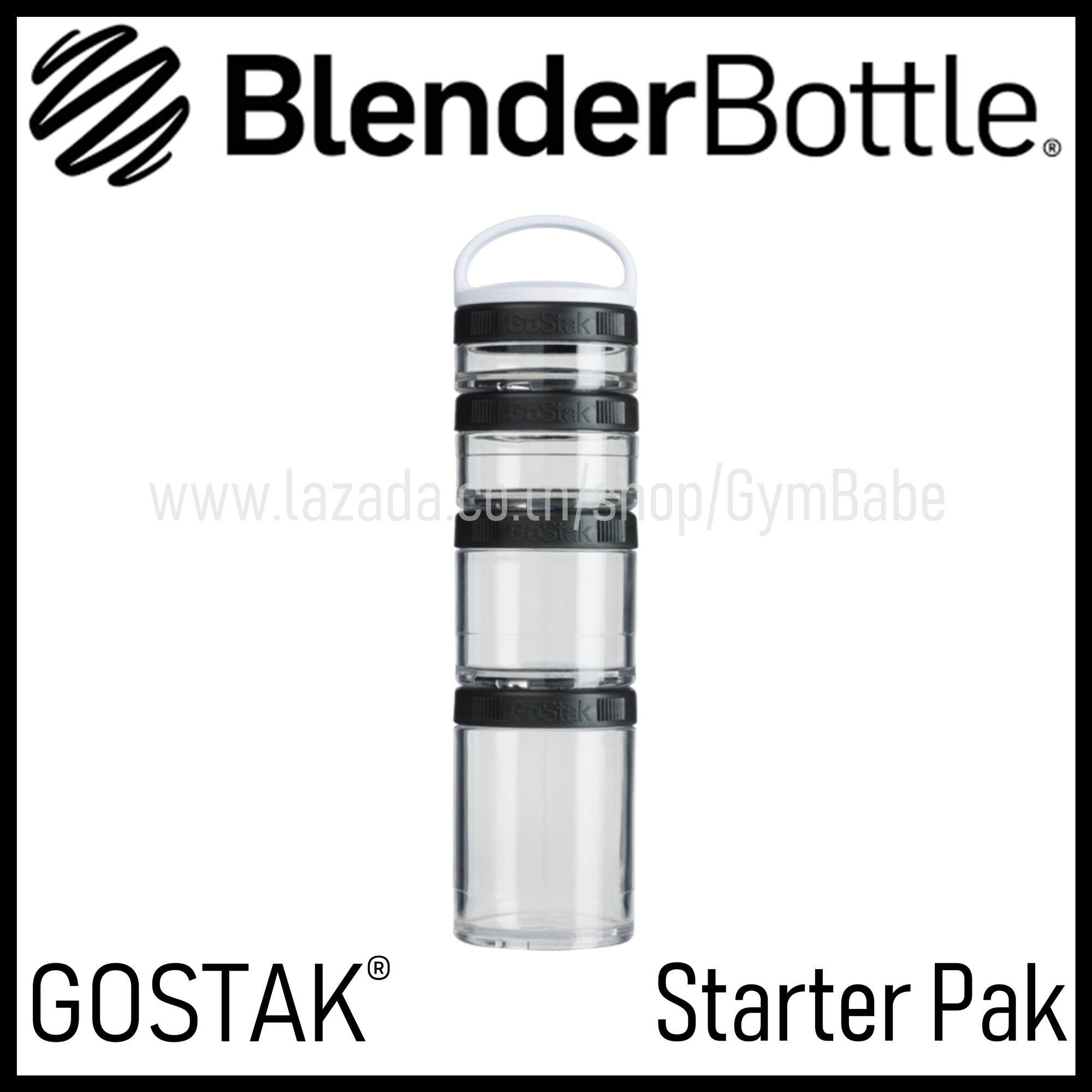 BlenderBottle GoStak Twist n' Lock Storage Jars, 4-Piece Starter
