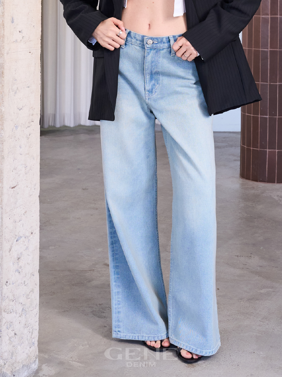 Genedenim Long Jeans, Baggy Style, Mid Waist, Kendall Model. ราคา 1,990 บาท*ส่งฟรี