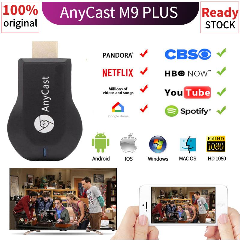 Anycast M9 Plus รุ่นใหม่ล่าสุด 2019 HDMI WIFI Display เชื่อมต่อมือถือขึ้นทีวี รองรับ iPhone/iPad Google Chrome,Google Home และ Android Screen Mirroring Cast Screen AirPlay DLNA MiracastrPlay DLNA MiracastAnycastแท้100%