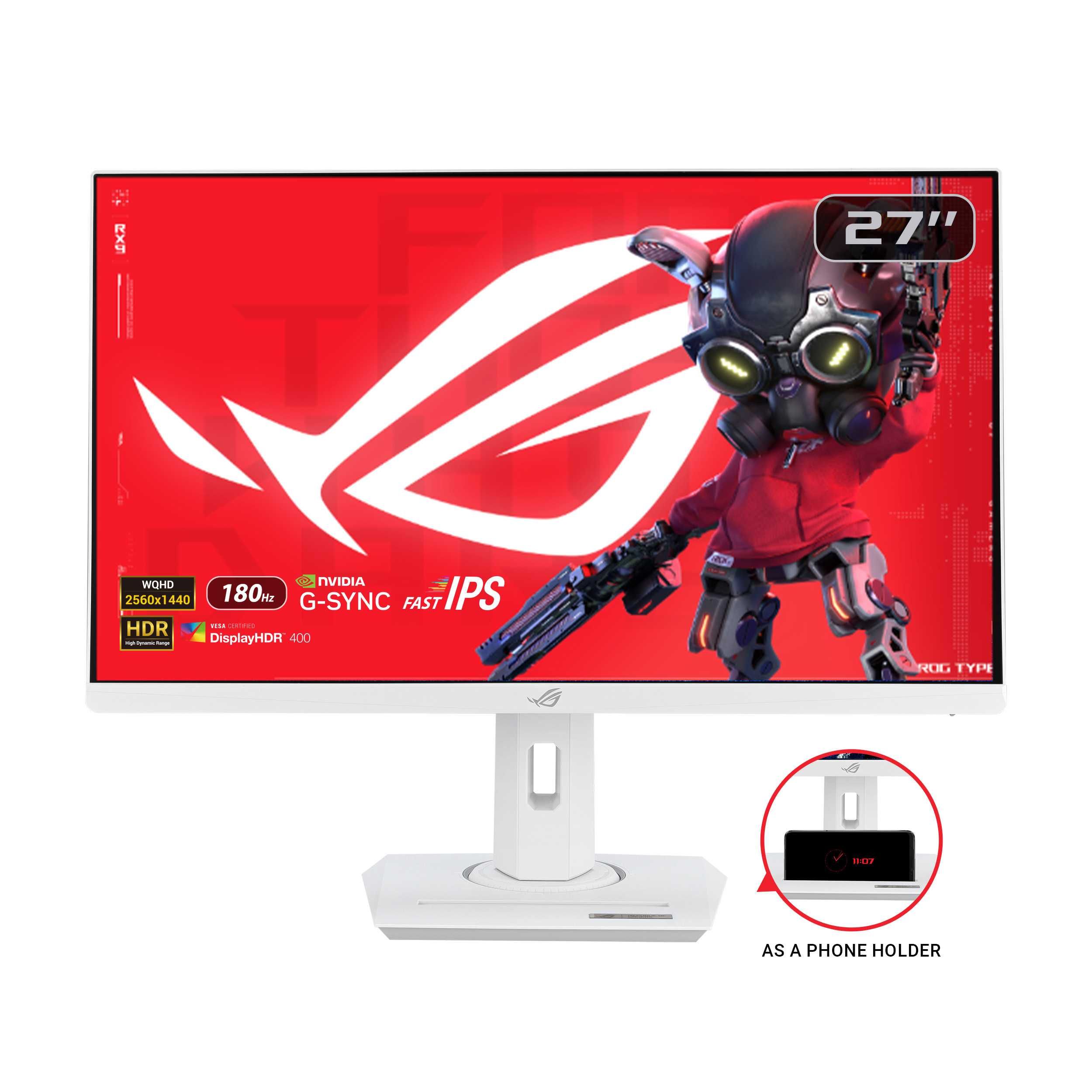 ROG Strix XG27ACS-W eSports Gaming Monitor - 27-inch (2560 x 1440), 180Hz (144Hz+), 1ms (GTG), Fast IPS, Extreme Low Motion Blur Sync, USB Type-C, G-Sync Compatible, DisplayWidget Center, Tripod Socket ราคา 10,900 บาท*ส่งฟรี