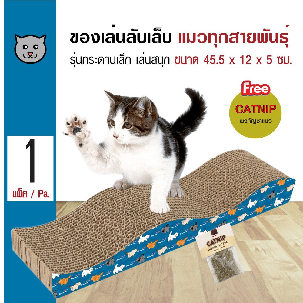 Cat Toy ของเล่นแมว ที่ลับเล็บแมว รุ่นกระดานเล็ก สำหรับแมวทุกวัย ขนาด 45.5x12x5 ซม. ฟรี! Catnip กัญชาแมว