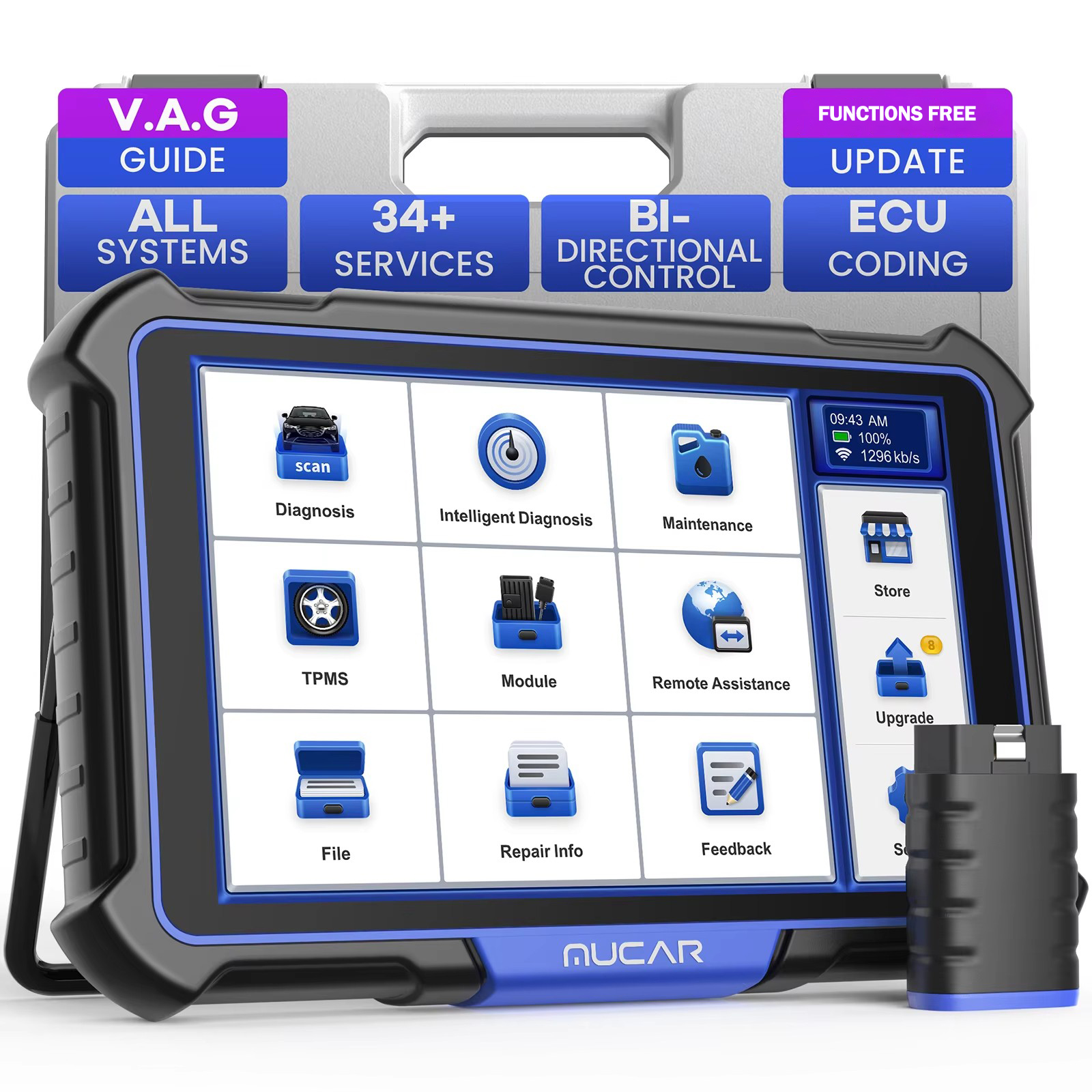 MUCAR VO8 Bi-Directional Scan Tool OEM Full Systems OBD2 Scanner Diagnostic Tools ECU Coding 34+ Resets Automotive Tools ราคา 21,860 บาท*ส่งฟรี