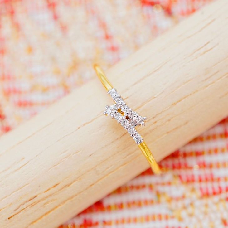 [Pcpy Jewelry] Genuine Diamond Ring 💎 Belgian Cut Diamond, 100% Water, 9K Gold (37.5% Gold Content), Available for Sale, Comes with a Warranty Card [9Kprb314] ราคา 4,390 บาท*ส่งฟรี