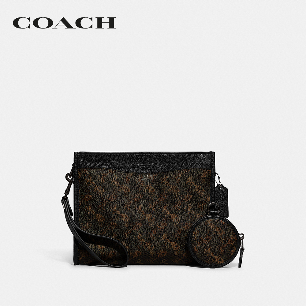 COACH กระเป๋าสะพายข้างผู้ชายรุ่น Hitch Convertible Crossbody With Hybrid Pouch With Horse And Carriage Print สีน้ำตาล CC087 A7U ราคา 18,500 บาท*ส่งฟรี