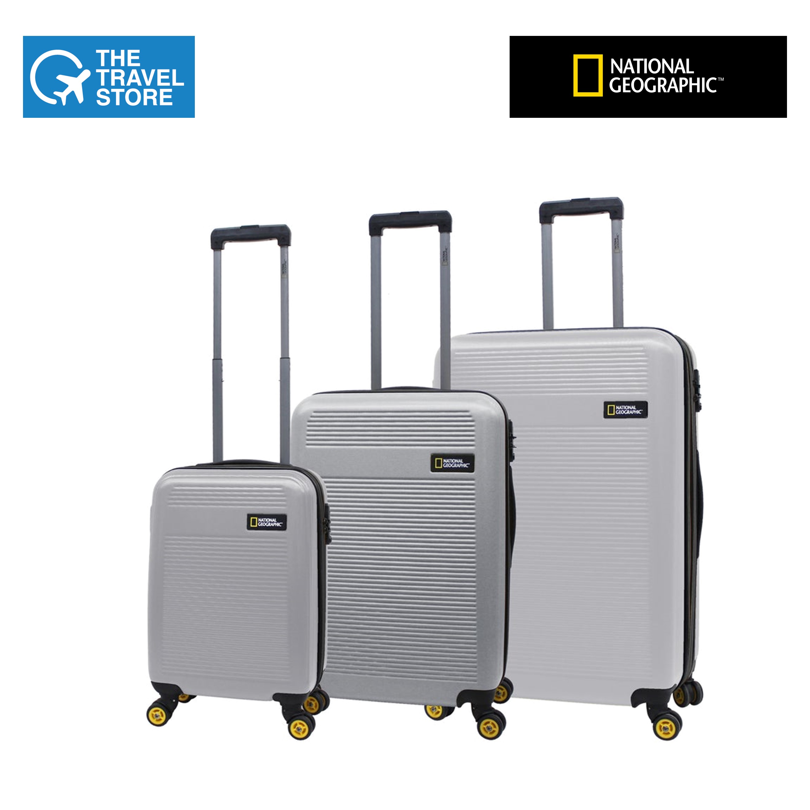 NATIONAL GEOGRAPHIC Aerodrome Hardcase Luggage - Silver กระเป๋าเดินทาง วัสดุ ABS ล้อคู่ หมุนได้ 360 องศา ราคา 6,495 บาท*ส่งฟรี