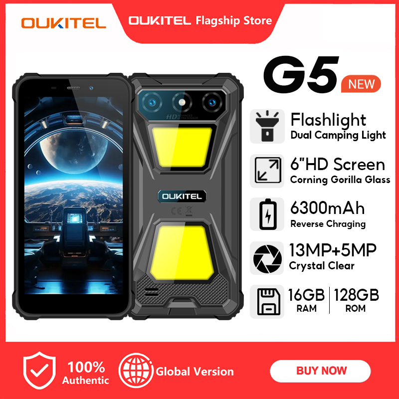 [Local stock] Oukitel g5 16GB + 128GB 4G handphone dual camping lights 6 inch HD screen 6300mAh back support chraging 13MP Mian camera ราคา 3,923 บาท*ส่งฟรี