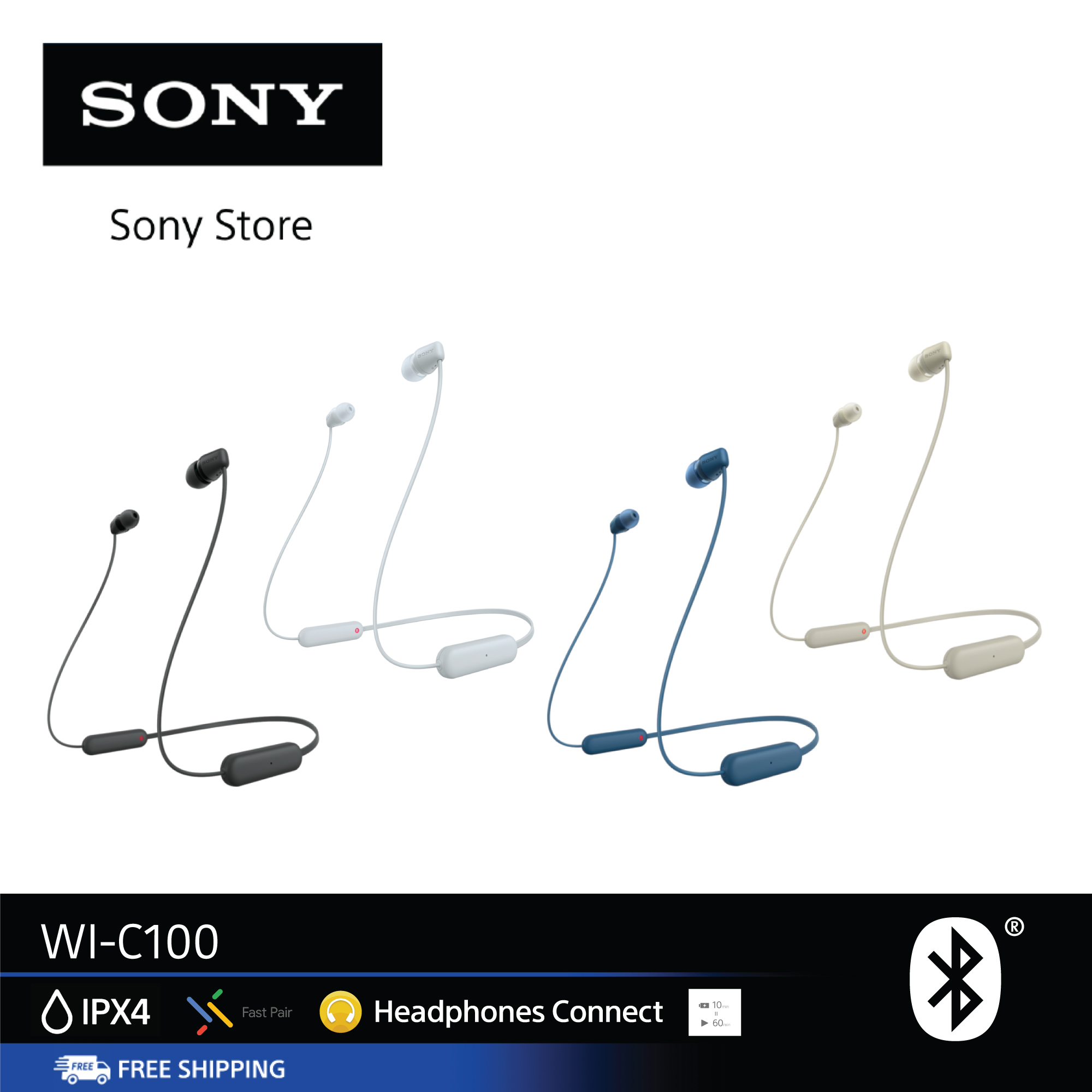 SONY หูฟังอินเอียร์ไร้สาย WI-C100 ราคา 790 บาท*ส่งฟรี