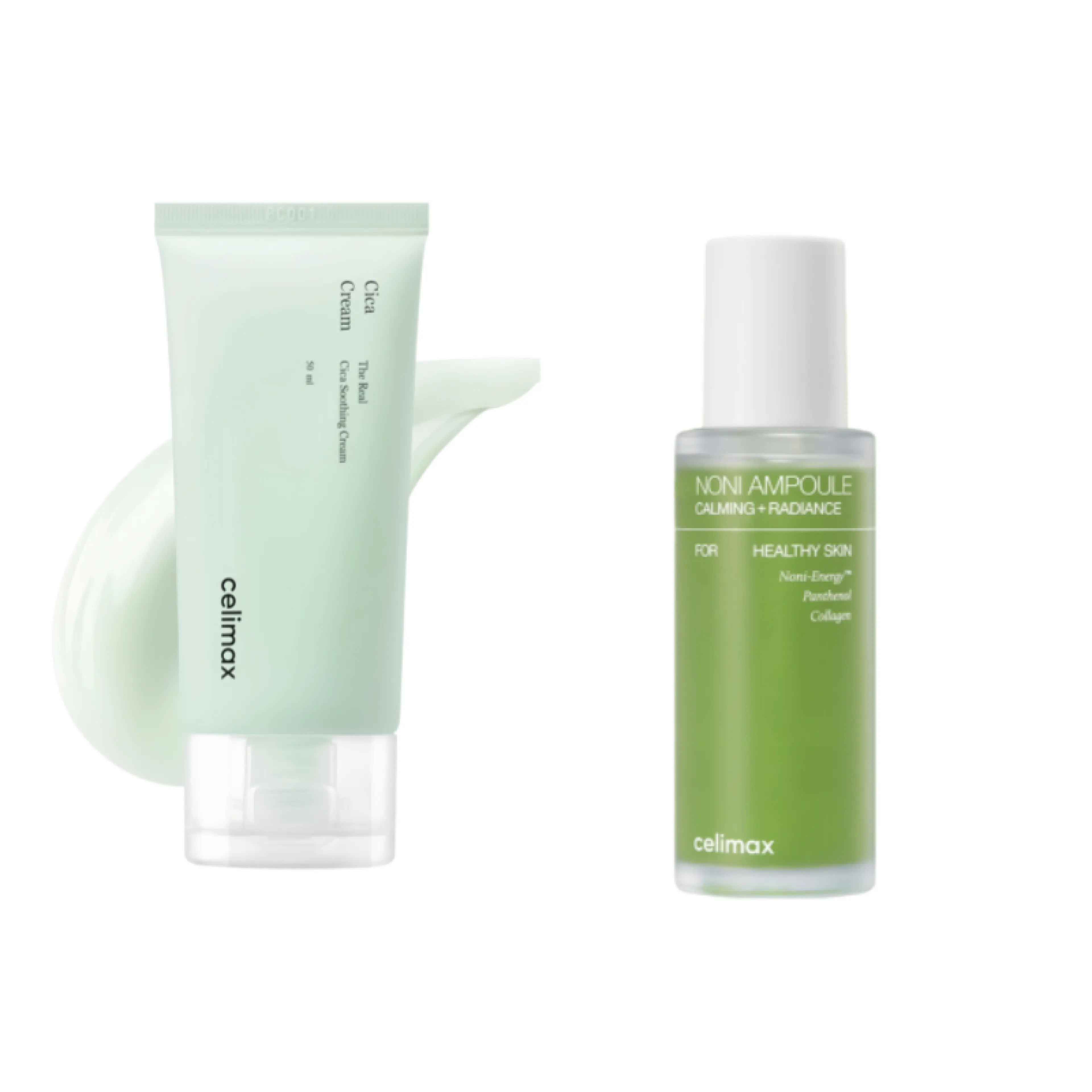 【Imported from Korea】Celimax Skin Care Set: the Real Zika Cream 50ml + Noni Power Repair Ampoules 50ml, Yosefa Fruit Extract Cream. Oil-Free Formula. Moisturizes and Soothes Skin of All Types. Paired with Concentrated Ampoules Extracted from Noni Fruit. G
