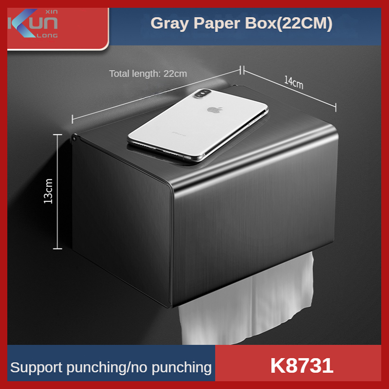 xinkunlong K8731 Household Toilet Roll Holder 304 Stainless Steel Stable Draw Paper Box（22CM） ราคา 501 บาท*ส่งฟรี