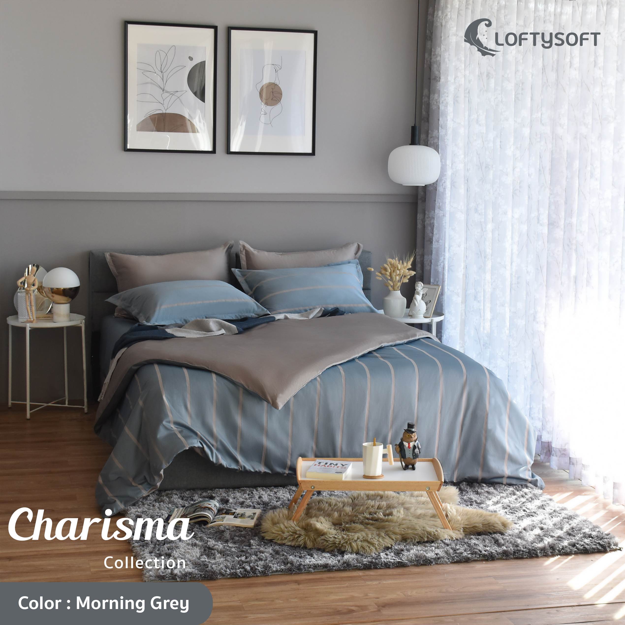 LOFTYSOFT Blanket, Comforter, Duvet Cover, 6ft KING, 5ft QUEEN, 3.5ft SINGLE, Cotton Silk 550TC, Charisma Collection ราคา 2,500 บาท*ส่งฟรี