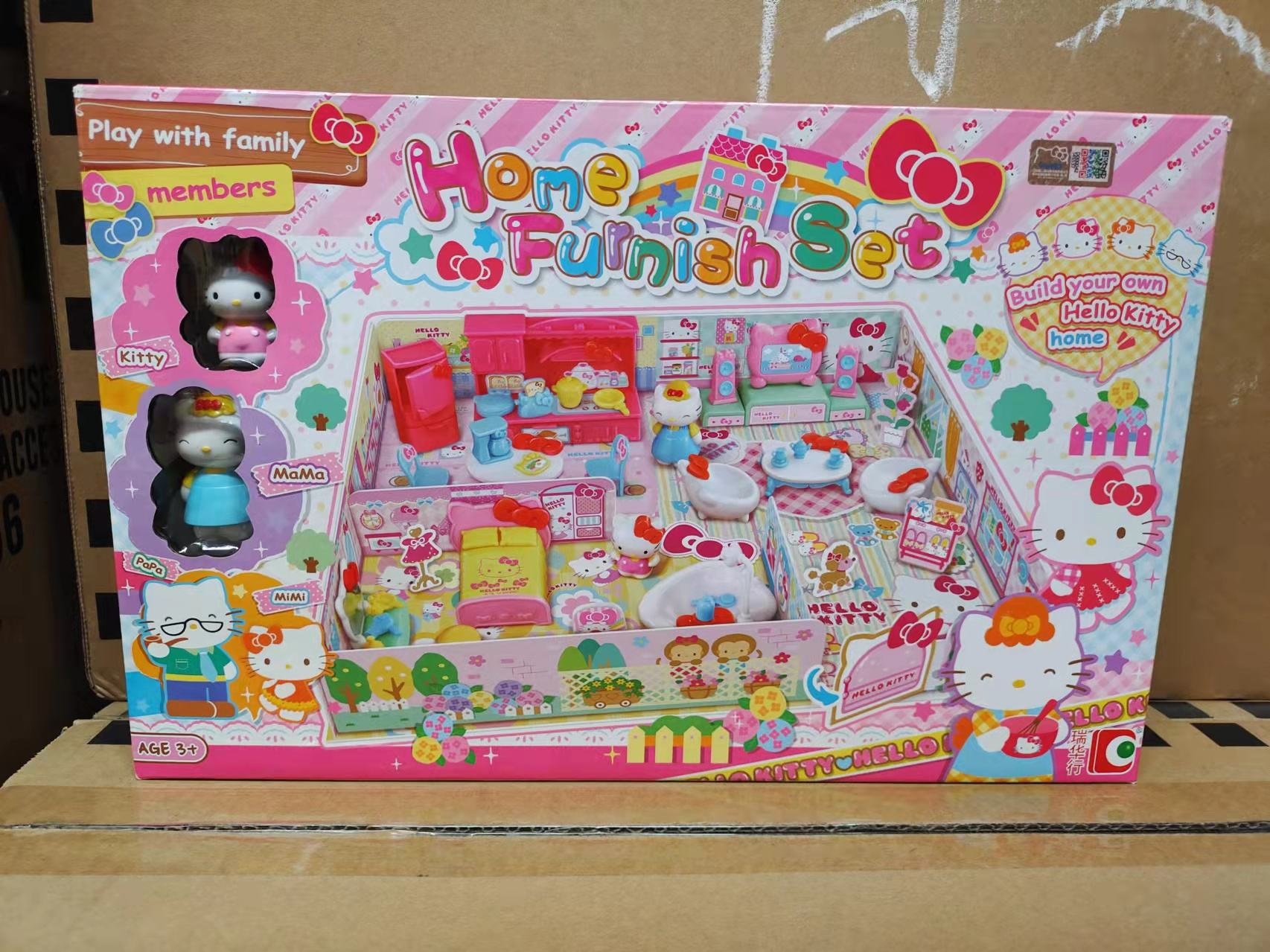 Hello kitty cheap doll house set