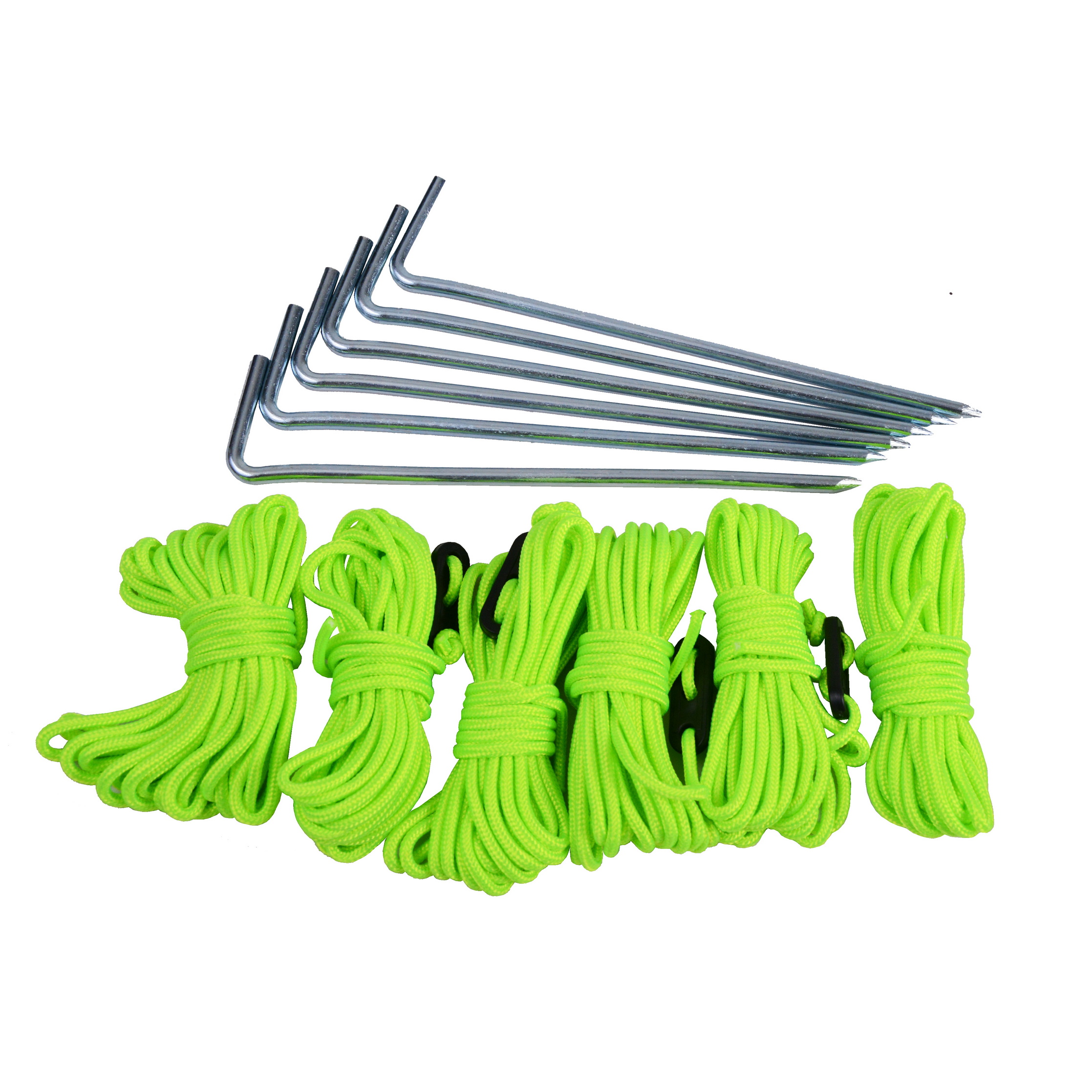 ชุดเชือกรั้งเต็นท์พร้อมตัวปรับความตึงและสมอบก 6 ชุด ราคา 295 บาท*ส่งฟรี