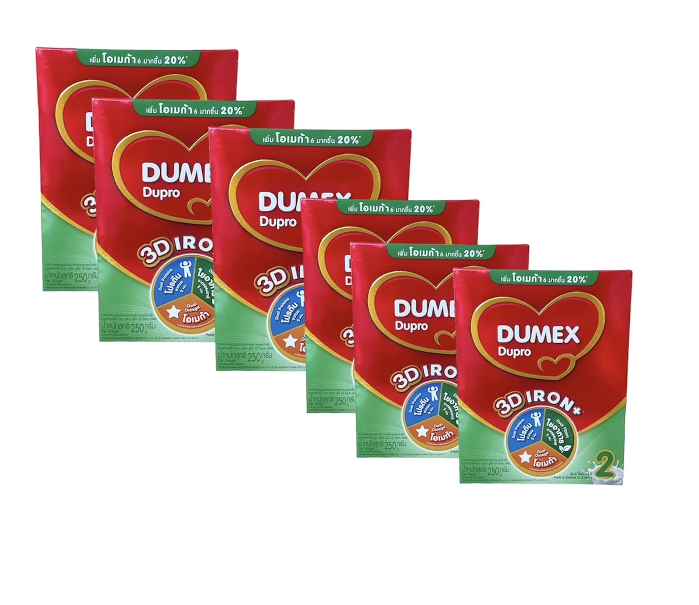 ดูเม็กซ์ ดูโปร ไอรอนพลัส นมผงดัดแปลงสูตรต่อเนื่อง สูตร 2 สำหรับเด็กเล็กอายุ 6 เดือน-3 ปี 250 กรัมแพค 6 กล่องน้ำหนักรวม 1,500 กรัม ราคา 735 บาท*ส่งฟรี