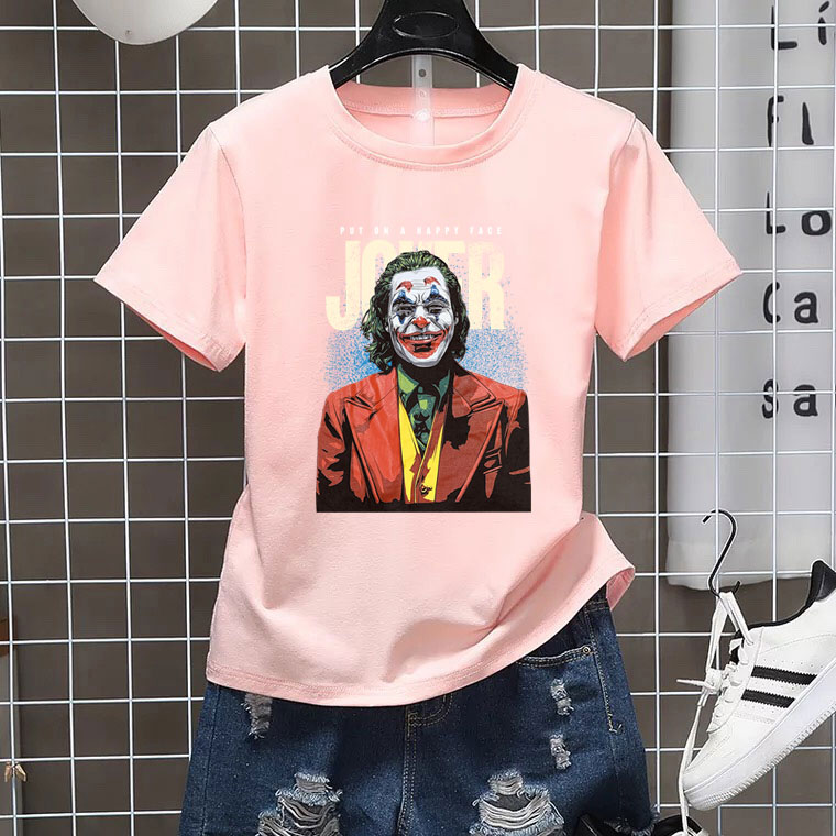 Fashion Shop Stoer เสื้อทีเชิร์ตขายดี เสื้อยืดคอกลมแฟชั่นunisex เสื้อยอดฮิตลาย เสื้อแขนสั้น เสื่อคู่รัก ใส่ได้หญิงและชาย ลาย Joker โจ๊กเกอร์ T0172