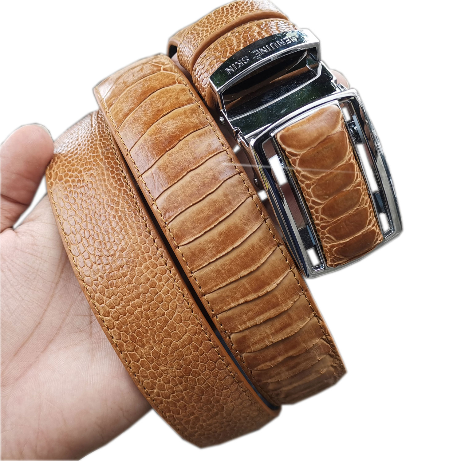 เชิญเยี่ยมชม เลือกซื้อ ได้ที่ร้านอันดับ1 9BestCare Pretty Cool Belt & Buckle เพื่อความพากภูมิใจของเอกบุรุษเช่นคุณ เข็มขัดหนังแท้ เกล็ดแข้งของนกกระจอ ราคา  2,700 บาท*ส่งฟรี